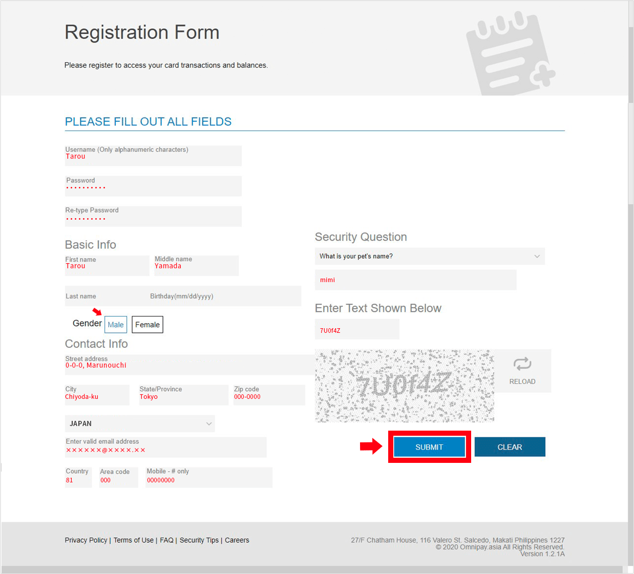 Select [Withdrawal currency] and [Charge currency]