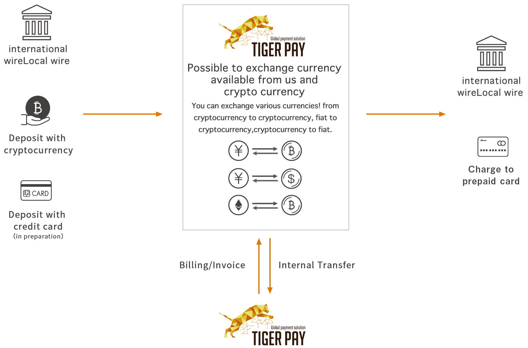 List of TIGER PAY features