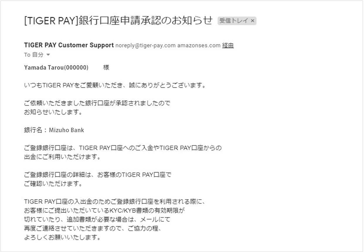 お手持ちの銀行口座からこちらまで申請額と同額を送金してください。